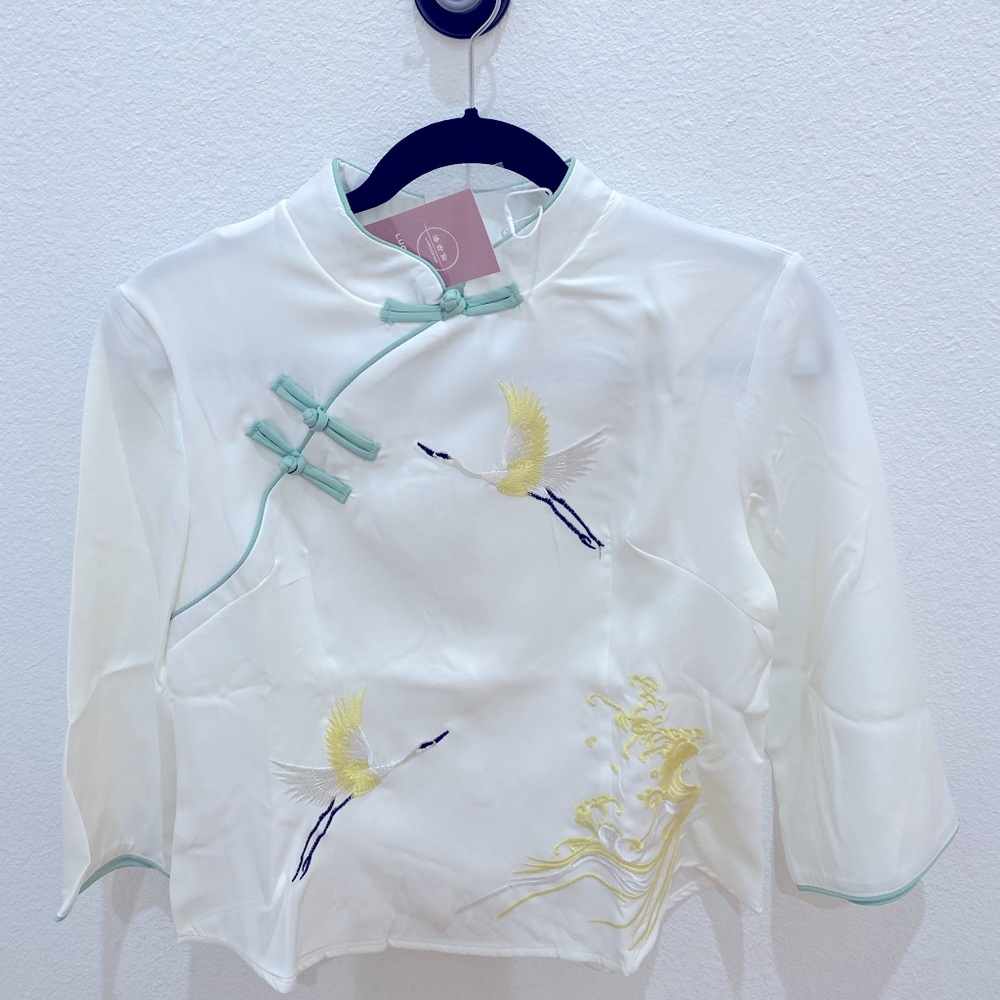A Chinese Classic Silk Blend Blouse